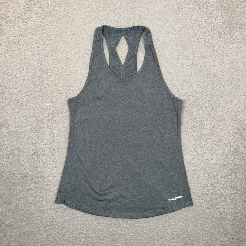 Patagonia Womens Heather Gray Keyhole Racerback Active Tank Top Small
